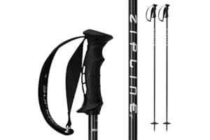 ZIPLINE SKI Zipline Blurr 16.0 Graphite Composite Downhill Ski Poles - Lightweight, Durable, Freeride All-Mountain, Ergonomic Grip, Ideal for All-Mountain Skiing