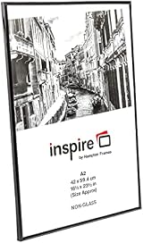 Hampton Frames Backloader Poster Certificate Frame A2 Black Acrylic Front view 3
