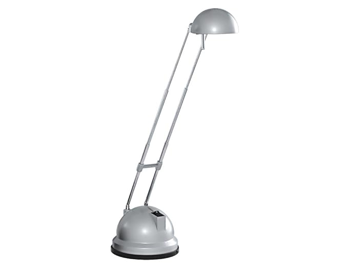 Eco Halogen Metallic Silver Telescopic Desk Lamp by Haysom Interiors