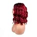 Short Weave Hair Wigs Synthetic Curly Hair Short Bob Shoulder Length Natural Weave Wigs (Ombre BUG)