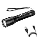 LE Super Bright LED Flashlight, Rechargeable and Waterproof Tactical Torch Light, CREE LED, Small, Adjustable Brightness, 3 Lighting Modes for Camping, Running and more, USB Cable Included
