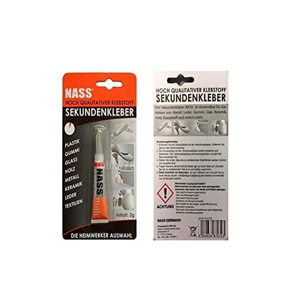 h2i Sekundenkleber NASS hoch qualitativer Klebstoff - Plastik - Gummi - Glas - Holz - Metall - Keramik - Leder…
