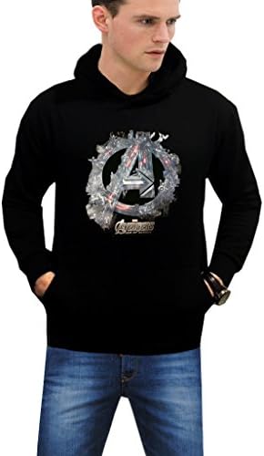 Outfitter Jackets Men's Avengers Infinity War Black Pullover Fleece Hoodie (L, Black)