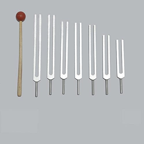Tuningforkshop 7 Chakra Tuning Forks for Healing+Pouch+Mallet+