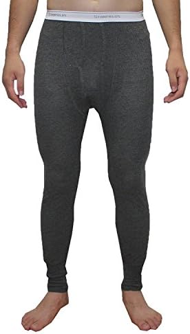 (Pack of 2) Designer Brand Mens Functional Open Fly Thermal Long Johns / Underpants XL Grey &amp; Blue