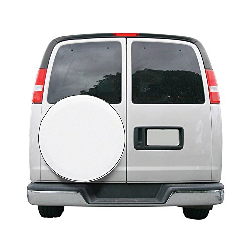 Spare Tire Covers 16 inch PVC Leather White Wheel Tire Cover Rim Protector for RV Jeep Toyota RAV4 Honda CRV All Cars (16" for Diameter 30"-31")