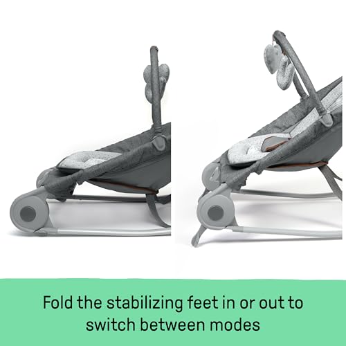 Summer Infant 2-in-1 Bouncer & Rocker Duo (Heather Gray) Convenient and Portable Rocker and Bouncer for Babies Includes Soft Toys and Soothing Vibrations