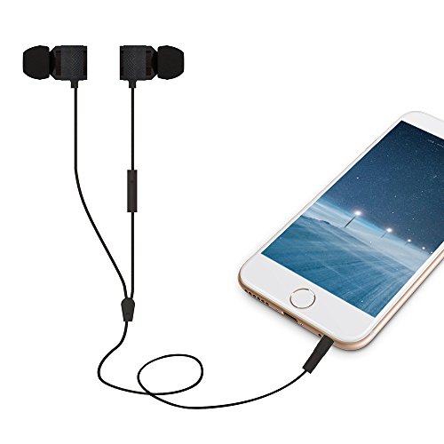 Earphones, In-Ear Earbuds Noise Isolation, Headphone,Earphones with Stereo Mic & Remote Control for Android and IPhone … (black)
