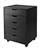 Winsome Halifax Storage/Organization, 5 drawer, Black primary