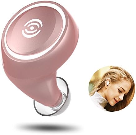 COOPO Bluetooth 4.1 Wireless Headset, 8-hour playtime,super light,Noise Canceling and Hands Free with Mic,Headphone Earphone for iPhone Android and other smartphones CP-A4(Rosegold)