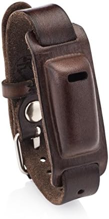 Leather Band for Use with Fitbit Flex Wristband with Watch Style Closure- Compatible as Fitbit Flex Replacement Band. (Dark Brown)