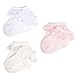 EPEIUS 3 Pair Baby-Girls Eyelet Frilly Lace Socks Princess Ankle Socks White/Pink/Ivory 12-24 Months,Toddler Shoe Size 5-9
