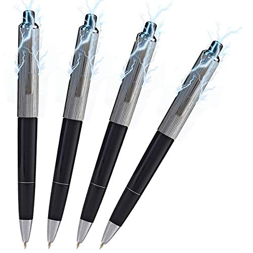 Kicko Electric Shock Pens - Writing Metal Ballpoint Shocking Pens, 4 Pack