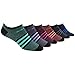 adidas Women's Superlite No Show Socks (6-Pair) -2020, Black/Bright Green/Light Flash Purple/Bahia Magent, Medium