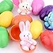 Totem World 12 Plush Bunny Filled 3'' Colorful Easter Eggs Basket Stuffers Plush Bunnies Plastic Easter Eggs Fillers Kids Party Favors Surprise Easter Eggs Hunt Games Supplies Birthday Gifts Toddler Girls Toys Goodies Bags