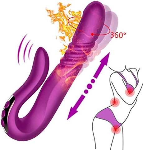 Adullt FunnyKing 2019 Hot Sale Games Heating Thrusting Rabbit Vibratr Waterproof Rotating Female Toys Women,Purple,Warming Vibratrs,Rosered