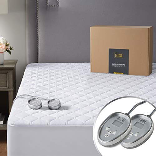 Premium Electric Heated Mattress Pad King Size Dual Control | Quilted Cotton Top Bed Warmer with 20 Heat Setting & Auto Shut Off |Relieve Sore Muscles/Joints - Thumbnail 7