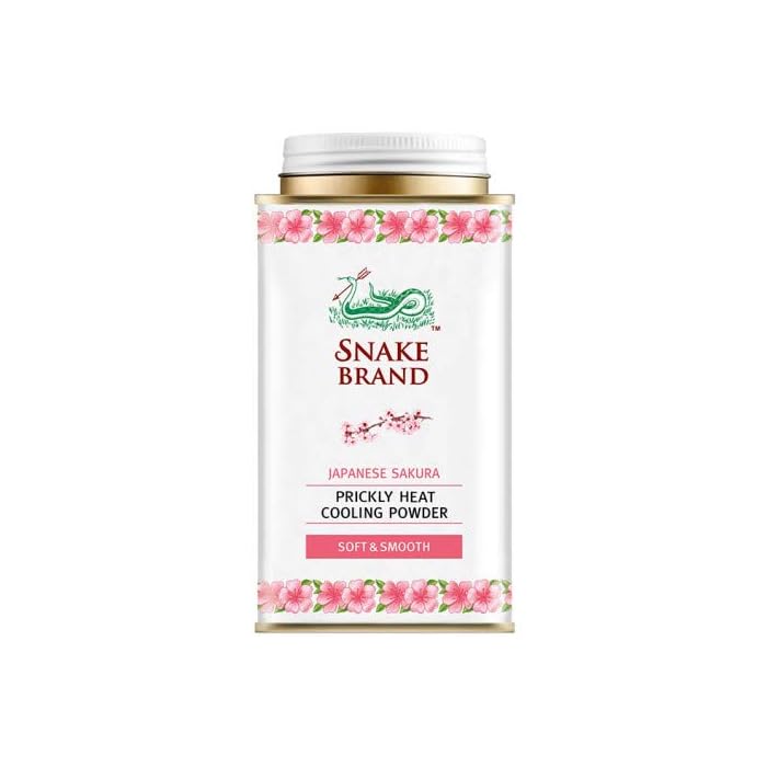 Snake Brand Prickly Heat Cooling Powder Soft & Smooth 140 g. (10 Pack)