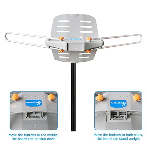 Outdoor-TV-Antenna-Vansky-Amplified-Digital-HDTV-Antenna-150-Mile-Range-w-Motorized-360-Degree-Rotation-2-TV-Support-UHFVHF-Signal-and-Wireless-Remote-Control-Longer-33FT-Coax-Cable