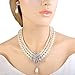 EleQueen Women's Silver-Tone Simulated Pearl Crystal Victorian Style Flower Ivory Color