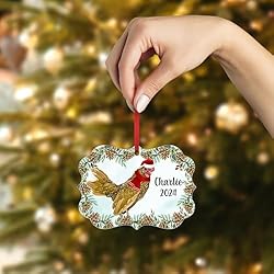Golden Sebright Chicken Rooster Christmas Ornament