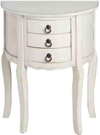 New Shabby Chic Bloomington Antique White 3 Drawer Half Moon Bedside Side Table Cabinet Full Range Of Matching Furniture Is Available Amazon Co Uk Kitchen Home