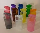 12 Piece Set 19 Dram Transparent GREEN SqueezeToP PoP Open Rx Pill Bottles Prescription Crafts Coins Storage Medicine Containers 11 Assorted Colors U Pick (19 Dram, Green - Transparent)