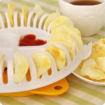 Keyi le Bakeware & Accessories Baking Pans & Dishes - Kitchen Apple Potato Vegetable Crisp Chip Slicer - 1 X Chip Maker Instructions: 1.Firstclean potatoes then cut the potatoes into thin slicer4m