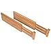 Adjustable Bamboo Drawer Divider Organizers - Fits Large Drawers Sized 17.5