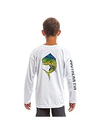 Southern Fin Apparel   Camiseta de pesca para niños y niñas, manga larga, UV