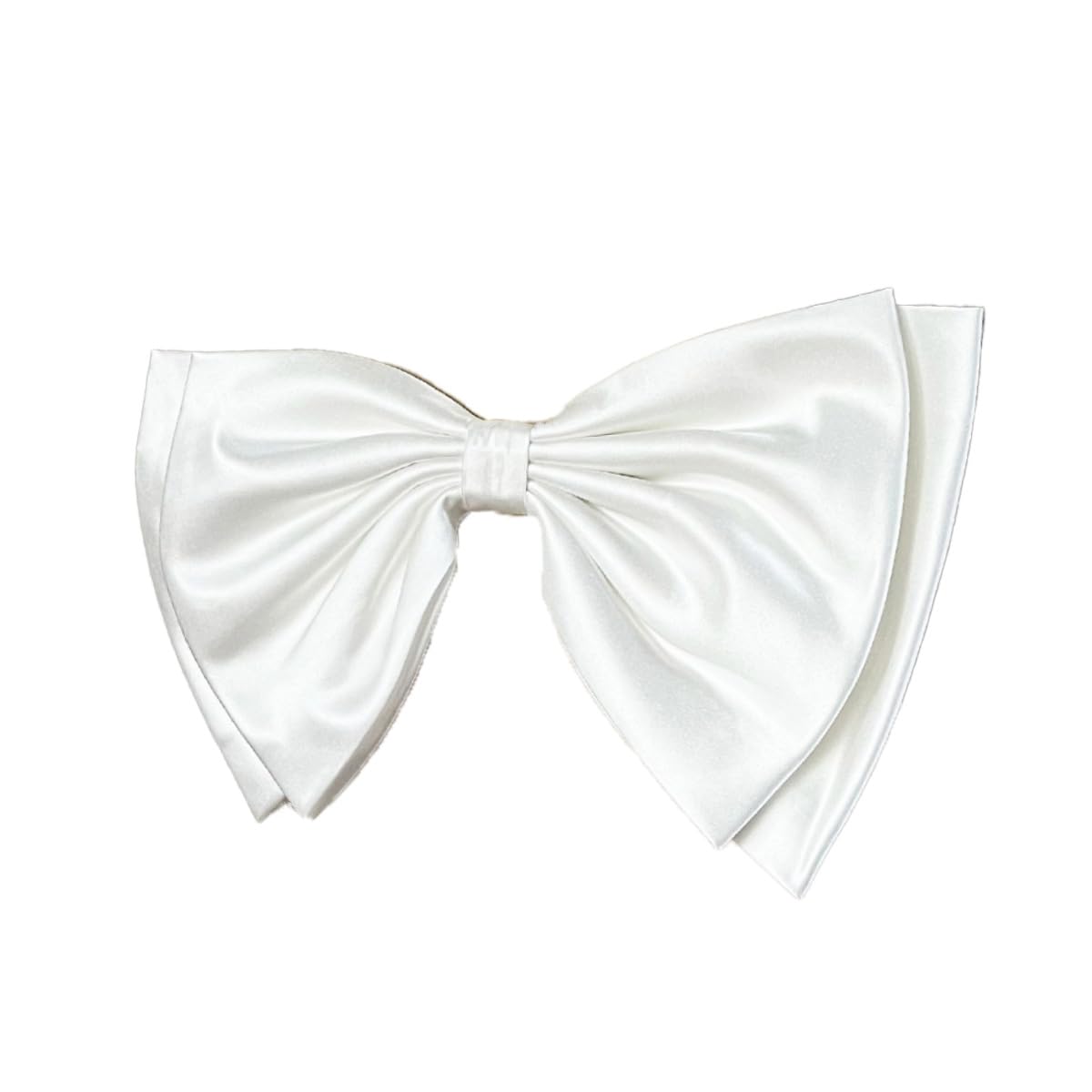 Photo 1 of saqulopr Add on Bow for Wedding Dress Decoration Detachable Satin Bowknot (White-one layer)