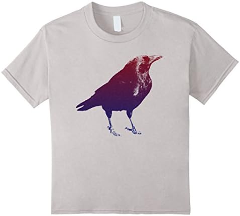 Kids Cute Graphic Design Vintage Crow T-shirt 6 Silver