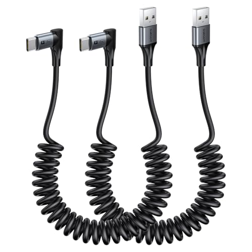 Degree Right Angle Coiled USB C Cable