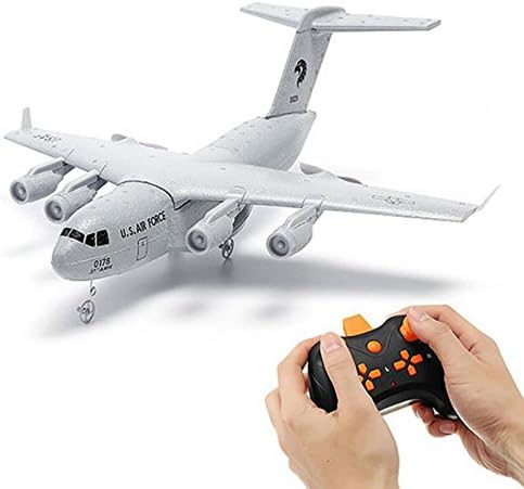 RC Airplane -RTF 2.4Ghz C-17 Remote Control Aircraft for Indoor/Outdoor Building in ESC 3 Axis Gyroscope, Super Easy to Fly