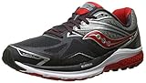 Saucony Men's Ride 9 Running Shoe, Grey/Charcoal/Red, 9.5 M US