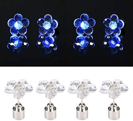 Amazon Lfshイヤリング 4 Pcsファッションプラムブロッサムledイヤリング光るイヤリングスタッド 色 Blue Luofusheng 家電 カメラ