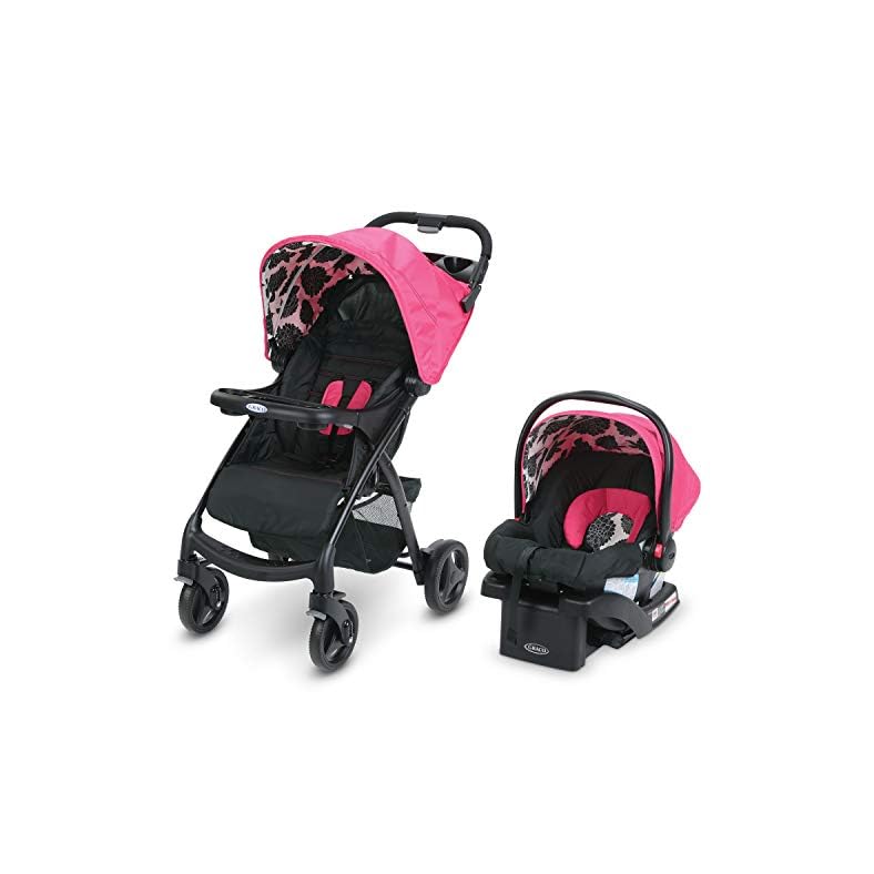 Graco Verb Travel System | Includes Verb Stroller and SnugRide 30 Infant Car Seat, Azalea