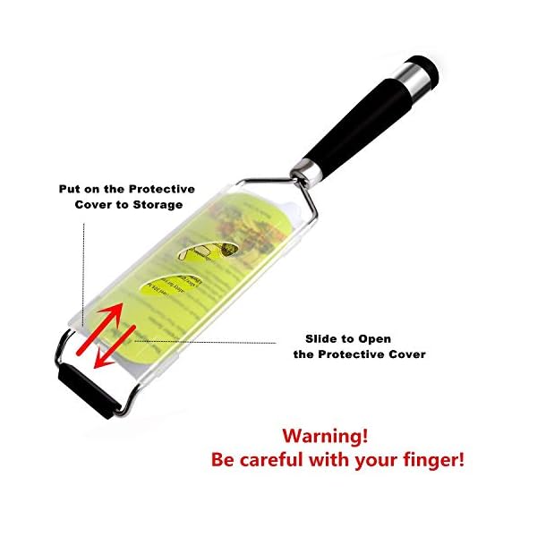 iNeibo Kitchen Cheese Grater & Lemon Zester - Sharp 18/8 Stainless Steel Blade - Ergonomic TPR Handle - Easy to Grate Or…