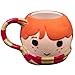 Harry Potter Hermione Granger Coffee Mug, 24 oz - Cute Chibi Design with Gryffindor Scarf Handle - Officially Licensed - Book & Movie Gift for Kids, Teens, Adults
