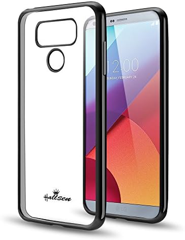 LG G6 Case,Hallsen[Electroplating TPU] Ultra Slim Anti-Scratch Premium Clear Crystal Back Cover Soft Flexible TPU Case Cover for LG G6 - Black