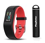 Garmin vivosport (Fuchsia, Small/Medium) Bundle with PlayBetter Portable Power Bank (2200mAh) | On-Wrist Heart Rate, 24/7 Activity Tracker, Color Display | GPS Fitness Band