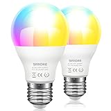 Smart WiFi Alexa Light Bulbs, LED RGB Color Changing Bulbs A19 E26 Multicolor, Compatible with Siri,Alexa, IFTTT and Google Home Assistant, No Hub Required, 2 Pack