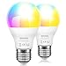 Smart WiFi Alexa Light Bulbs, LED RGB Color Changing Bulbs A19 E26 Multicolor, Compatible with Siri,Alexa, IFTTT and Google Home Assistant, No Hub Required, 2 Pack