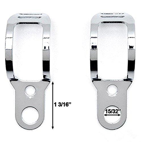 DLLL Universal Motorcycle Motorbike Chrome Turn Signal Light Mount Brackets Fork Ear 30-43mm for Harley Honda Suzuki Vespa Kawasaki Yamaha Victory Volusia Marauder ATV Scooter - Thumbnail 5