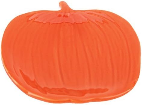 Great Finds Fall/Harvest Ceramic Orange Pumpkin Plate/Spoon Rest