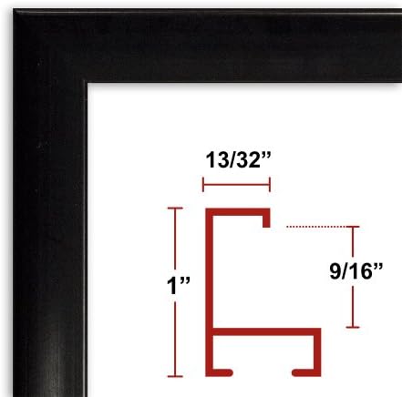 26 x 31 Shiny Black Poster Frame - Profile: #93 Custom Size Picture Frame