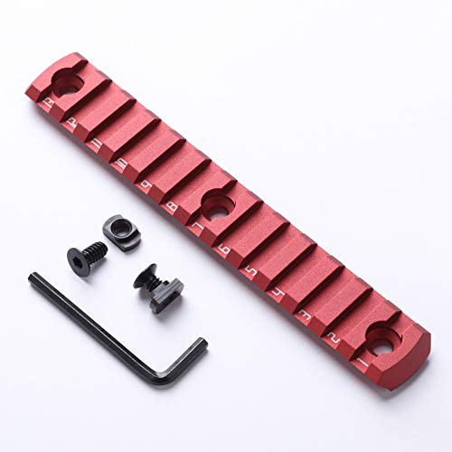 TuFok M-lok Picatinny Rail Adapter - Low Profile Picatinny Rail Attachment,M lok Rail Mount(Aluminum,13-Slot,Red)