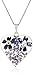 Sterling Silver Pressed Flower Purple Heart Pendant Necklace, 18