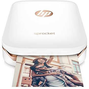 HP Sprocket Portable Photo Printer, X7N07A, Print Social Media Photos on 2x3 Sticky-Backed Paper - White