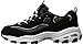 Skechers Women's D'Lites ME TIME Wide Fashion Sneaker, Black/White, 9.5 W US